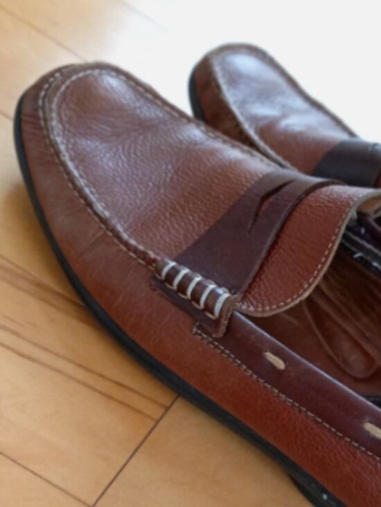 J & M Genuine Leather Penny Loafers Classic Slip-Ons Size 11 Brown main image 6